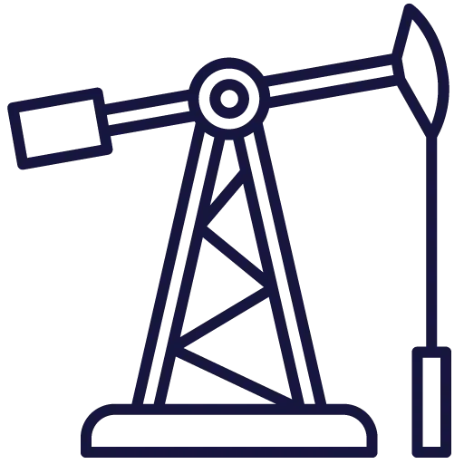 Oil pumpjack icon representing oil and gas operations served by Gassy mobile fuel delivery in Austin